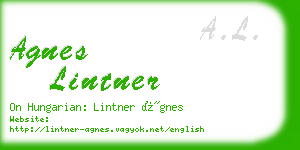 agnes lintner business card